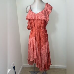 NEW Joie Silk Hacinthia Asymmetrical Mix Sleeves Silk Dress Size Large